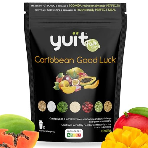 YUÏT - Substitut de repas - Shake protéiné - 35g de protéines en poudre + Probiotiques - Aliment 100% naturel - Shake diététique rassasiant - Supplément vitamines, minéraux - Tropicale - 1kg