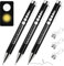 3 Piezas Linterna de Boligrafo LED, Recargable Linterna Enfermera, Linterna Medica, Linterna LED con 2 Fuentes de Luz LED, Linterna Medica Bolígrafo, para Medicos Enfermeras, con Medidor