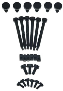 KAISH Whole Set Stainless Steel Tremolo Fine Tuner Screws String Insert Block Saddle Mounting Screws Locking Nut & String Lock Screws for FR Black