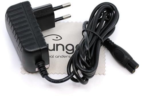 Ladegerät passend für Philips Lady Shaver Series 6000 BRL136 BRL146, Lady Shaver Series 8000 BRL166 BRL176 (Ersetzt CP1788/01 / CP0909/01 HQ87) Ladekabel Rasierer mit mungoo Displayputztuch