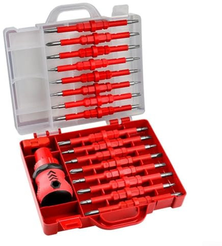 34PCS Multi Purpose Screwdriver Set for Electricians, Insulated Chrome Vanadium Steel with Comfortable Grip Design