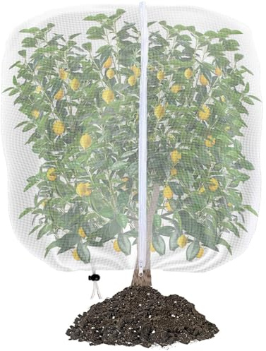 180x200cm Pflanzenschutznetz Insektenschutznetz, Wiederverwendbares Obstbaum-Netzbeutel mit Reißverschluss und Kordelzug, Insektensicheres Garten-Pflanzennetz für Obstbäume Büsche und Blumen