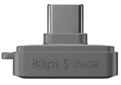 ADAM elements SSD Flash Drive-iKlips S USB-C Nano Touch Fingerprint SSD 256GB for iPhone 15/16/17 Series