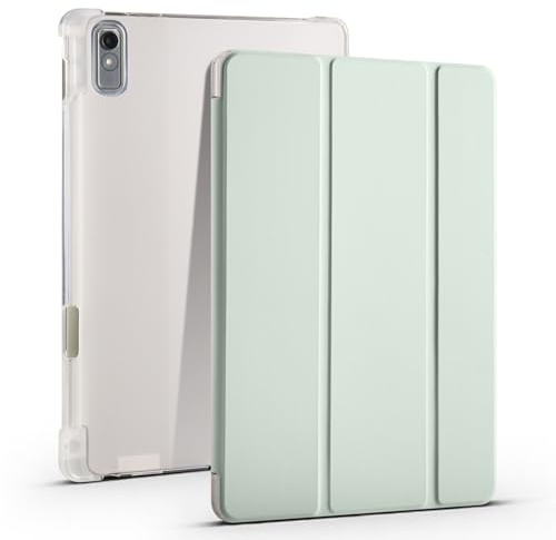 Clear Tablet Case Compatible with Lenovo Legion Y700 Gen 2&Gen 3 (TB-321FU/TB-320FC) 2025/2023,TPU Slim Cover Auto Wake/Sleep Smart Lightweight Protective Case w/Pencil Holder Shockproof Cover.L-Green