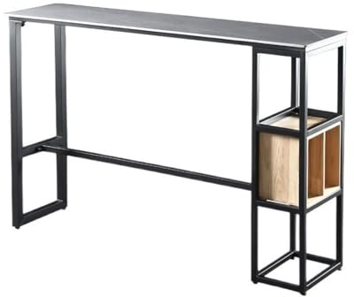 wpenshiDM125 Küchentresen Leichter Luxus-Stehtisch aus Steinplatte mit Metallrahmen, Esstisch for die Küche zu Hause mit Stauraum(100 * 40 * 105cm)