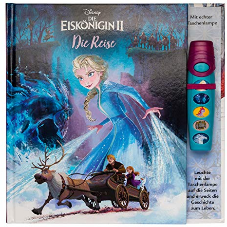 Disney Die Eiskönigin 2 - Interaktives Taschenlampen-Soundbuch mit 5 Geräuschen und Glitzerseiten für Kinder ab 3 Jahren