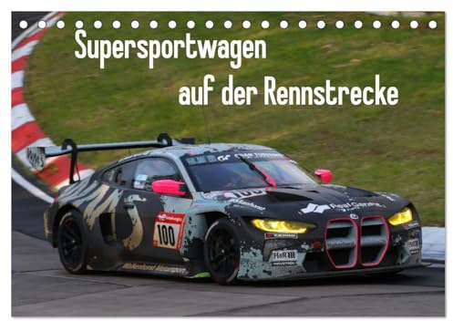 Supersportwagen auf der Rennstrecke (Tischkalender 2025 DIN A5 quer), CALVENDO Monatskalender