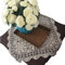 Yizunnu Vintage handgehäkelte Spitzendeckchen, quadratisch, Baumwolle, 40 x 40 cm, Beige