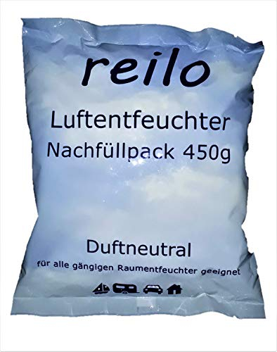 reilo 15x 450g Luftentfeuchter Granulat (Calciumchlorid), Raumluftentfeuchter im Vliesbeutel, Nachfüllpacks für Entfeuchterboxen 400 bis 1200 g, Lufttrockner für Wohnräume, Schlafzimmer, Keller