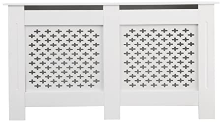 AVC Designs Small Medium Large MDF White Grey Unfinished Pattern Radiator Cover (Large White)