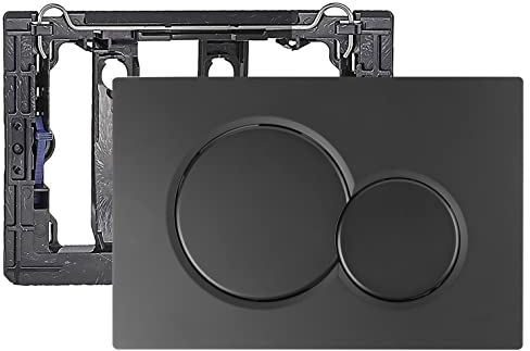 Dual Flush Actuator Plate Front Actuation Compatible with Geberit 115.770.11.5, Matte Black