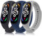Wanme Correa para Xiaomi Smart Mi Band 7, 3 Piezas Silicona Deportes Transpirable Correas de Repuesto para Xiaomi Mi Band 7,Negro+Gris+Azul Marino