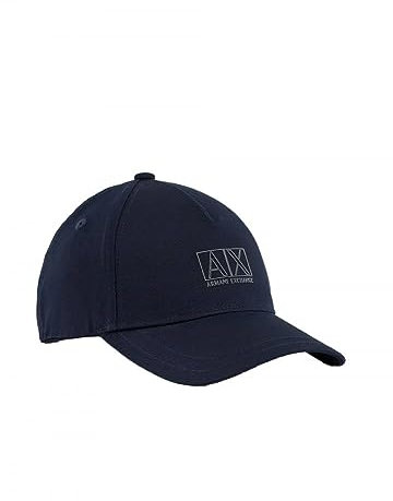 Armani Exchange AX Box Logo Baseball Cap, Marineblau, Einheitsgröße