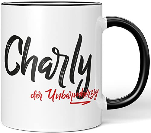 JUNIWORDS Tasse, Charly, der Unbarmherzige, Schwarz (5220150)