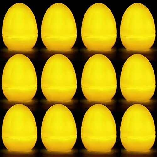 XiXiRan Osterdeko Eier Lichter, 12pcs Eier Lichter Ostern, LED Teelicht Eier, Ostereier Led Teelichter, 2 Farben, Eiförmige Dekoration Lichter Für Ostern, Ostern Lichter Batterie Betrieben (Weiß)