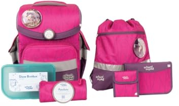SCHOOL-MOOD Timeless Ranzen Set 7teilig Luisa Einhorn rosa lila - ONESIZE