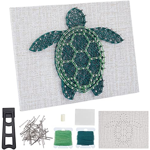 WEBEEDY String Art Kit für Anfänger Erwachsene DIY Meeresschildkröte Bastelset mit vollem Werkzeug3D Zeichnung Nägel Wicklungslinien Wicklung Zeichnung für Wohnkultur Geschenke zu Weihnachten