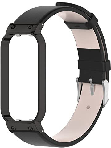 KUTEWEU Uomini Donne Bracelets Compatibile con Xiaomi Redmi Band 2 Cintura, Sgancio Rapido PU Pelle Cinturino in Cinghia Bracciale Watchband per Redmi Band 2 Smart Watch Bracelet (Nero)