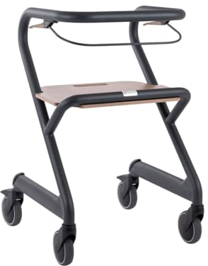 Saljol Wohnraumrollator, Helfer für den Wohnbereich, Indoor Rollator, Trippelrollator, wendig, stabil, mobiler Handlauf, Sitzhöhe 55 cm, Velvet Grey (grau)