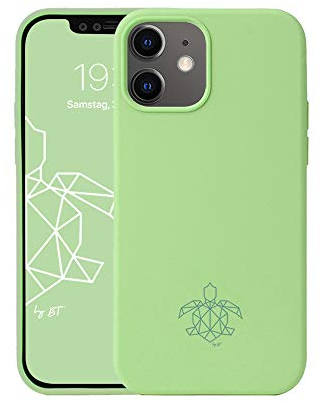 turtleandcase Hülle Kompatibel mit iPhone 12 & kostenlosem Panzerglas | Silikon Handyhülle | Dünne Schutzcase & Stoßfest für iPhone 12 (iPhone 12 Mini, Matcha Grün)