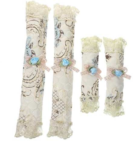 OSALADI 12piezas Fundas Decorativas Para Manijas De Frigorífico y Microondas Antipolvo De Encaje Accesorios Para Cocina Elegante