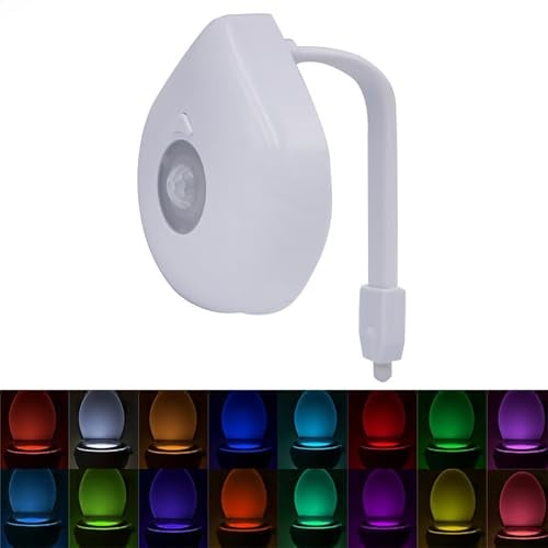 LED Luz de Inodoro Luz de 16 Colores, Luz LED para el retrete con sensor de movimiento, lámpara LED activada para baño y baño