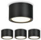 KYOTECH 4x LED Aufbauspots - 3000K Deckenspots Schwarz Matt 6W 550LM GX53 LED Aufbaustrahler - Ø95x55mm Aufputz 230V Aufbauleuchte Deckenlampe Spots Deckenleuchte für Schlafzimmer Wohnzimmer