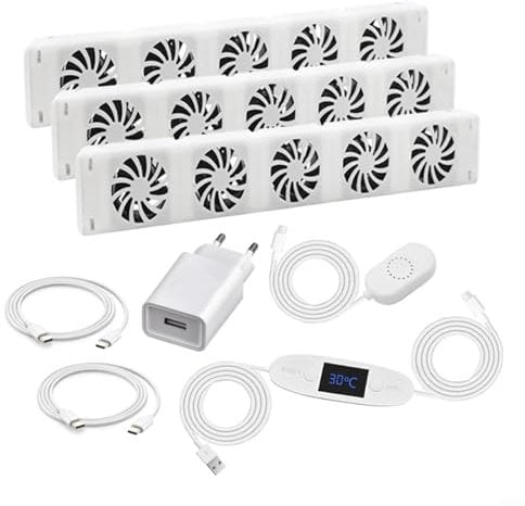 HpLive Heizkörper ventilator Für Unterheizungen Und Heizkörper，5 intelligente Kühlventilatoren für Heizung Kamin intelligente Kühlung Lüftung Zum Sparen Von Energie Und Heizkosten(MXRV-203)