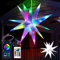 3D LED Leuchtstern Garten, Weiß LED Adventsstern inkl. Warm & Colorful LED Beleuchtung with Remote Control