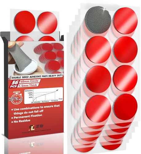 Doppelseitige Klebepads Orbicular 4cm,Hochbelastbares Montageband,56 Stück UltraSticky Strong Pads Klebeband1,5 mm dick für Wände Bild,Auto, Zuhause, Büro