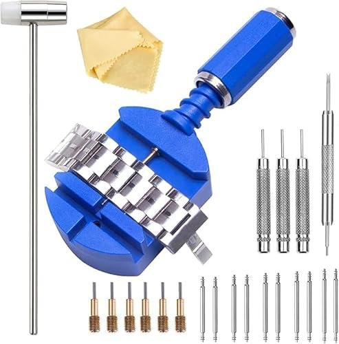 iguTrail Uhrenarmband Reparatur Werkzeug Set, Uhrenwerkzeug Stiftausdrücker für Uhrenarmbänder Kürzen, Uhrmacherwerkzeug für Uhrenstifte, Uhrenglieder Werkzeug, Uhr Verkleinern Werkzeug Blau