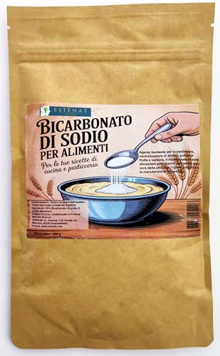 ESTENAT Bicarbonato di Sodio Alimentare, 300g, Qualità Pasticceria e Cucina, Origine Francia, Polvere Multiuso per Cosmetica e Bagno, Senza Alluminio né Additivi