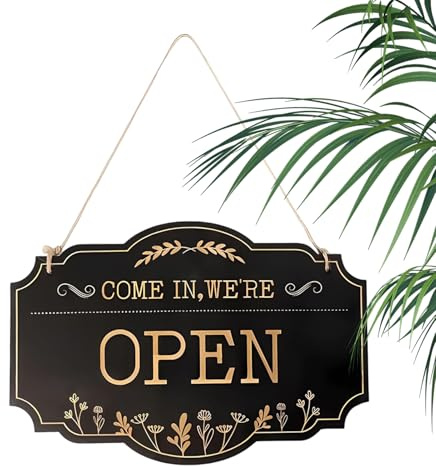 Wisylizv | Indicateur vintage peint à la main longue durée – Panneau ouvert et fermé pour la famille, les étudiants, les adultes, l'intérieur, le bureau, le magasin, le magasin commercial et extérieur