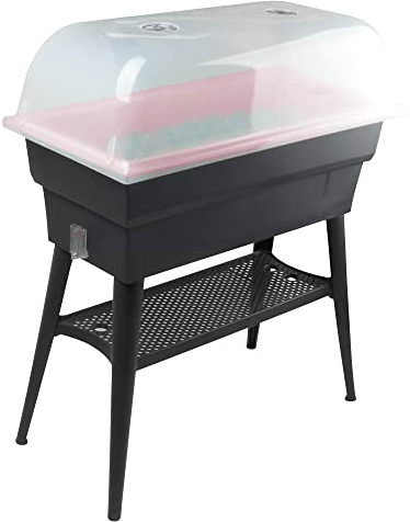 NOOR Hochbeet Calipso Komplettset mit Haube I 81 x 38 x 100 cm I Blumenkasten mit 40 l Volumen I Die Abdeckhaube bietet optimalen Schutz I Pflegen Sie ganz einfach Ihre Pflanzen & Setzlinge I Himbeere