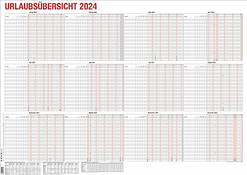 GÜSS Urlaubsübersicht Format 110x84 cm für 25 Mitarbeiter