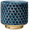 Bloomingville Blumentopf Home Retro Übertopf Vintage Pflanztopf für Zimmerplanzen, Sukkulenten S (10 cm ø) Öffnung: 9 cm ø, petrol blau, Keramik