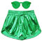 Perfashion Damen Metallic-Shorts, Sommer, glitzernd, heißes Outfit, glänzende kurze Hose, Grün , Klein