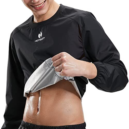 HOTSUIT Sauna de Vest Hommes Veste Sports vêtements de Sudation Sweat Suit Noir-L