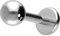 PIERCINGLINE Titan Labret Stecker KUGEL Piercing Ohr Lippe Nase Silberfarben 3 x 1 x 6 mm