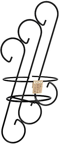 KADAX Support de pot de fleurs en acier pour plantes d'intérieur, plantes, étagère à fleurs, étagère à fleurs, étagère de plantes, support mural, panier à plantes dreifach Noir