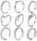 Rajnard Silver Toe Ring Zehenring Fingerringe Gelenkringe OP-Stahl Verstellbarer Bandring Fingerknöchel Fußring Blume Herz Blatt Pfeil Design für Frauen Mädchen 9St