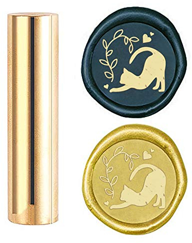 craspire Wax Seal Stamp Cat, Metallversiegelung Wachsstempel Tier Mini Messing Stempel Pistole Wachs Siegel 15mm Für Umschlag Einladung Hochzeit Verschönerung Flasche Dekoration