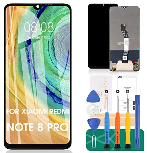 Compatible para Xiaomi Redmi Note 8 Pro Pantalla de Repuesto para Redmi Note 8 Pro Pantalla LCD Touch Digitalizador Sensor Kits Matrix (Negro sin Marco)