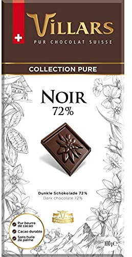 VILLARS - Tablette Chocolat Noir Dégustation 100G - Lot De 4
