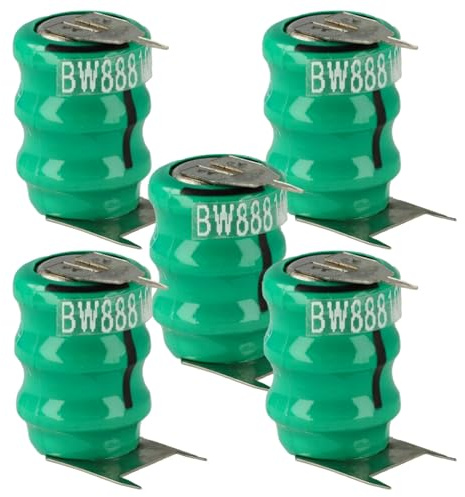 vhbw 5X NiMH Ersatz Knopfzellen-Akku Typ V40H 3-Pins 40mAh 3,6V | kompatibel mit Modellbau-Akkus, Solar-Leuchten uvm.