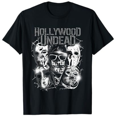 Hollywood Undead – Offizieller Merchandise-Artikel – Metallmasken T-Shirt