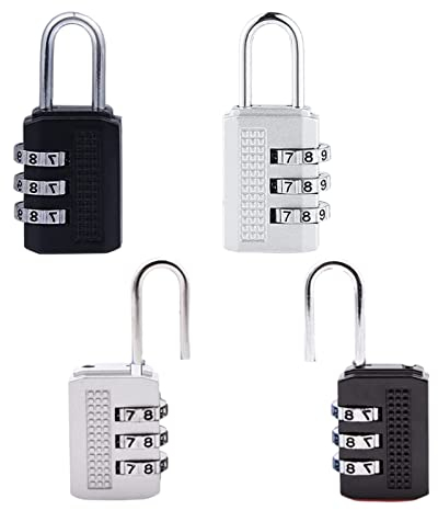 4 Stück Kombinations Zahlenschloss 3 Stelliges Wetterfeste Outdoor Vorhängeschloss Sicherheit Kombinationsschloss für Schule Gym Locker Schränke Tool Box Etc