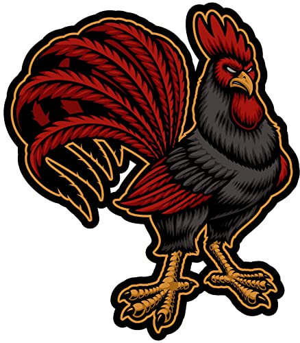 Samunshi Bad Rooster Aufkleber Autoaufkleber für Motorrad Fahrrad Roller oder Auto Sticker Hahn und Hühner Gockel (13x15cm Bad Rooster)