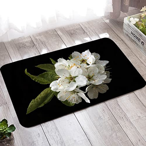 Banemi Fussmatte Vintage, Teppich Antirutschunterlage 40X120cm Grün Weiß Schwarz Strauß für Wohnzimmer Schlafzimmer