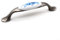 DOJA Barcelona | Tiradores Vintage | 4 Tiradores Antiguos Motivo Rosa Azul | 125 * 33 * 19mm | Zinc-Aluminium y Porcelana | Tirador para Tiradores Cocina, Tiradores Armarios, Tiradores Cajones...